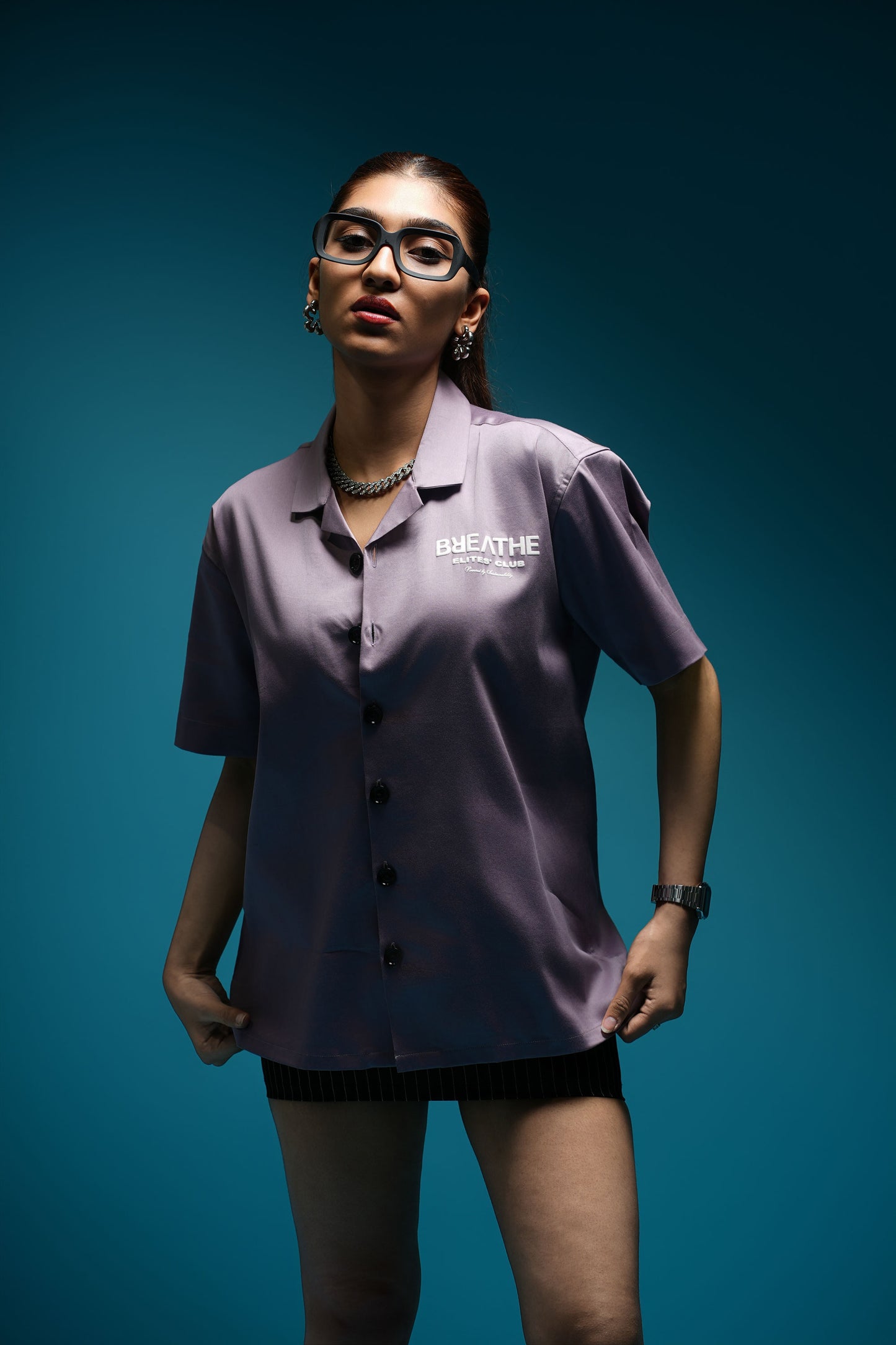 BOWLING SHIRT -SMOKY LILAC