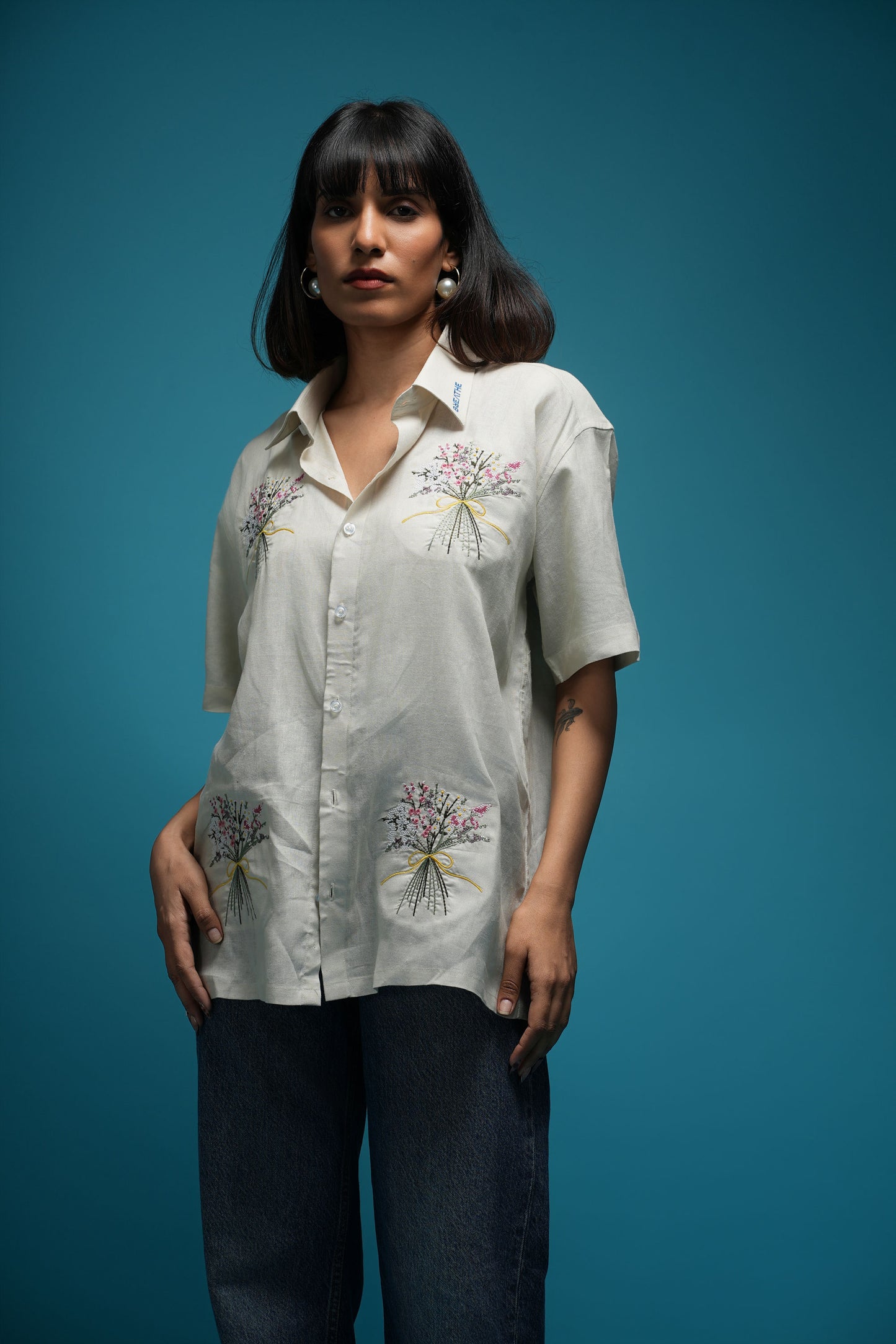 Bouquet Affair- Kissed by Flowers Linen Shirt