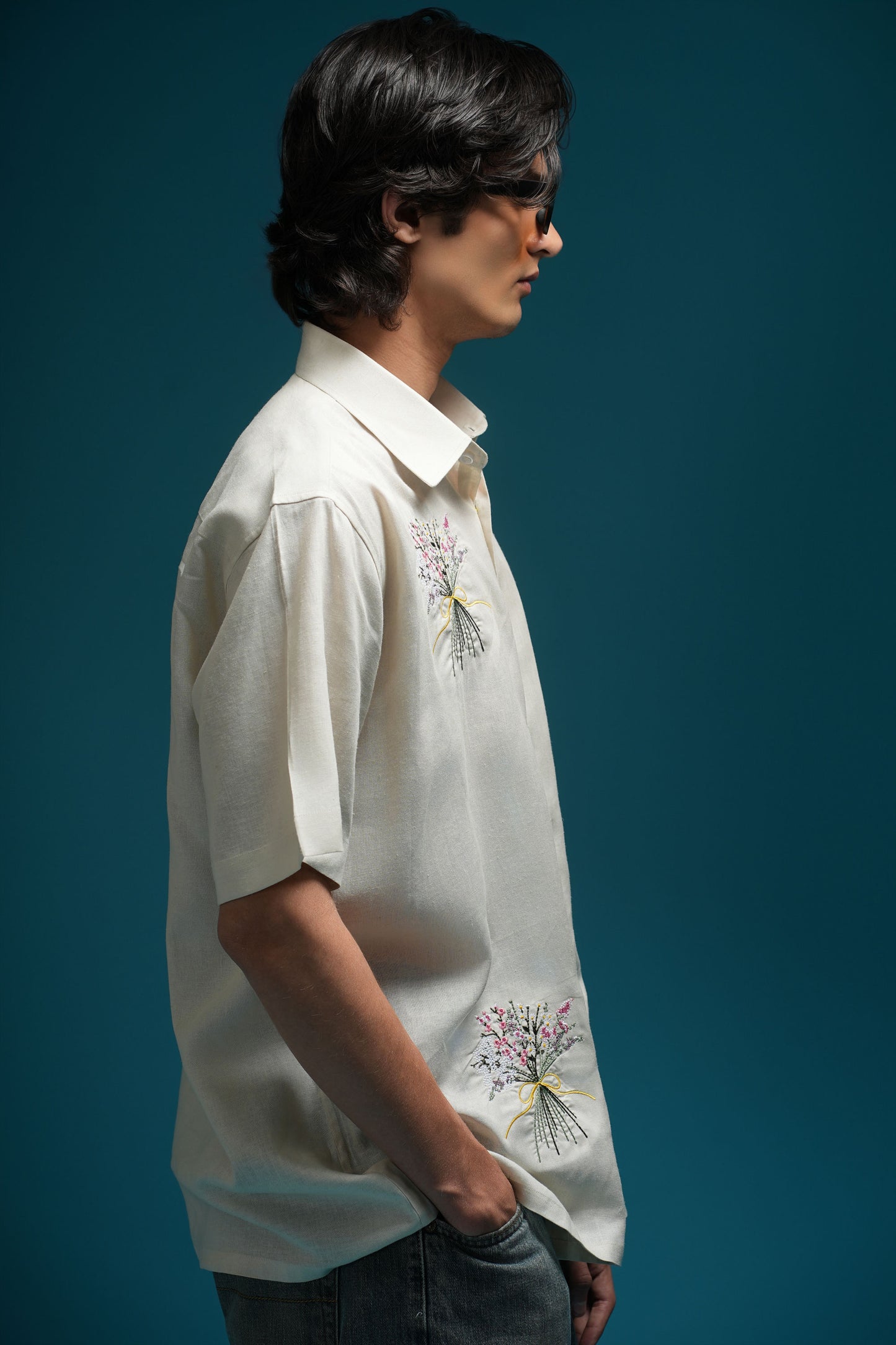 Bouquet Affair- Kissed by Flowers Linen Shirt
