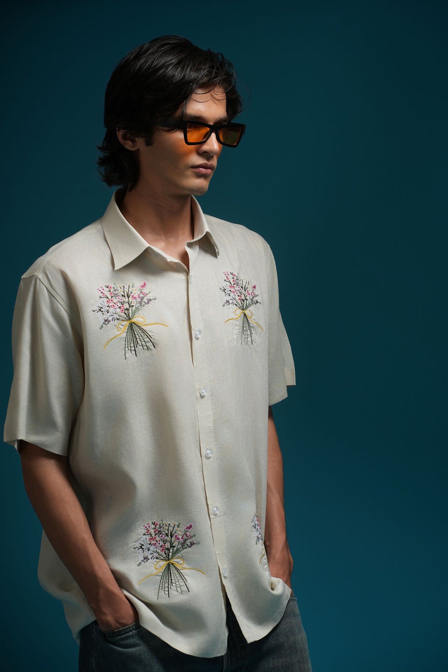 Bouquet Affair- Kissed by Flowers Linen Shirt