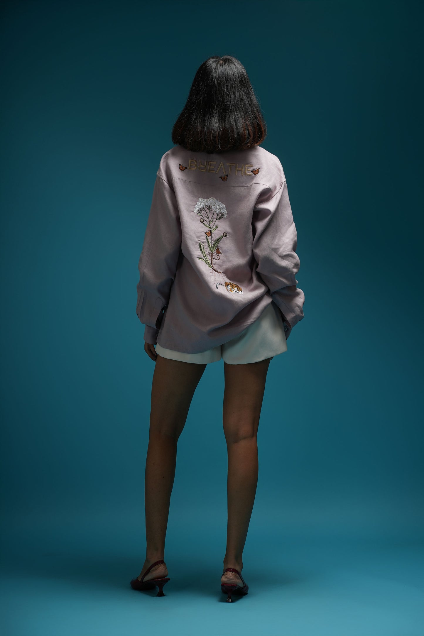 WILDFLOWER GUARDIAN– TIGER’S REST MAUVE LINEN SHIRT