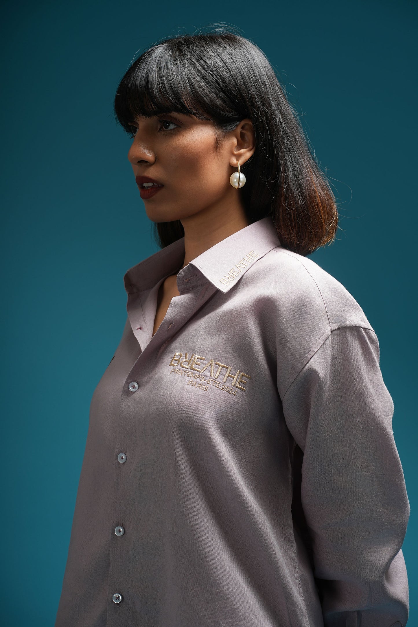 WILDFLOWER GUARDIAN– TIGER’S REST MAUVE LINEN SHIRT
