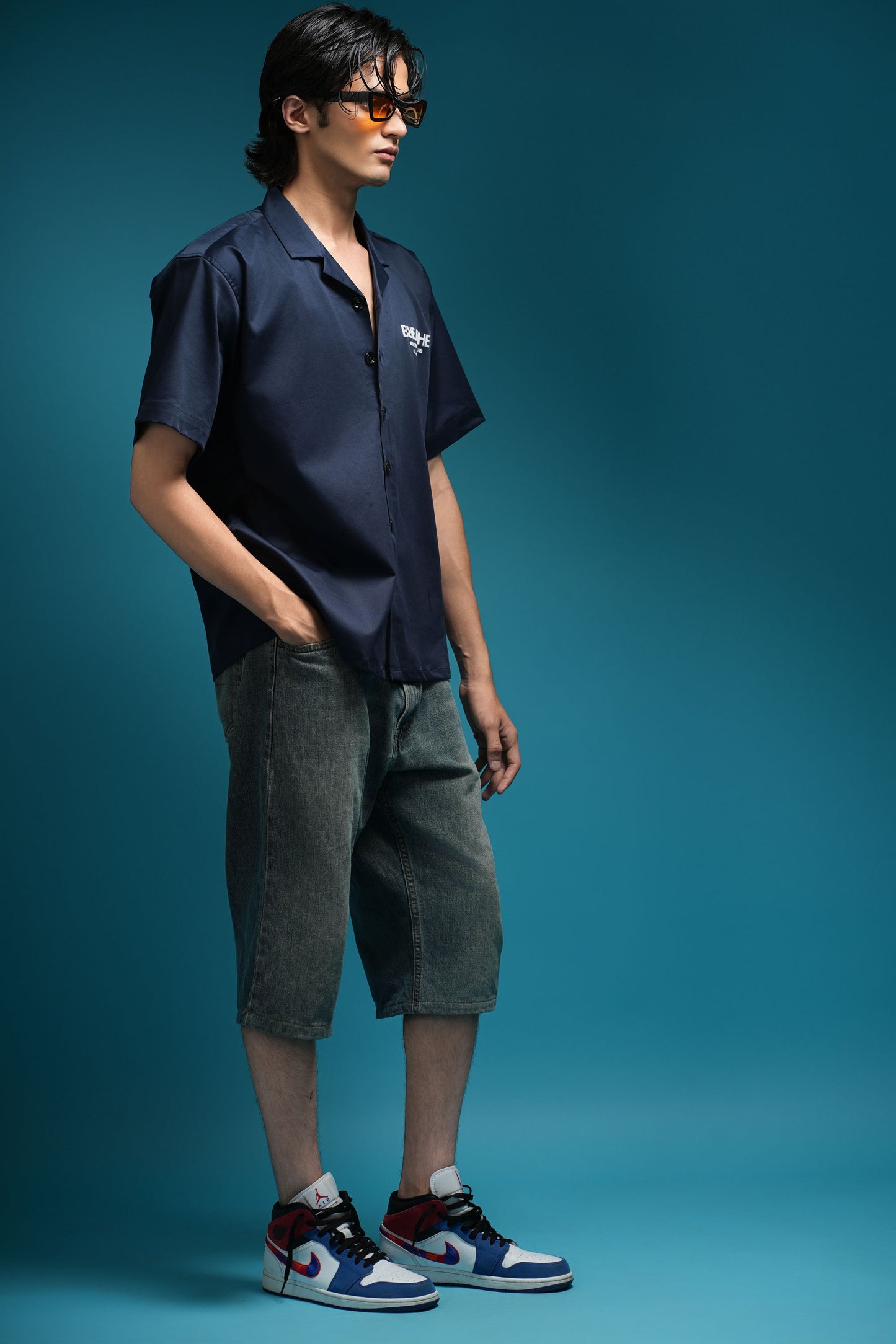 BOWLING SHIRT - NAVY BLUE