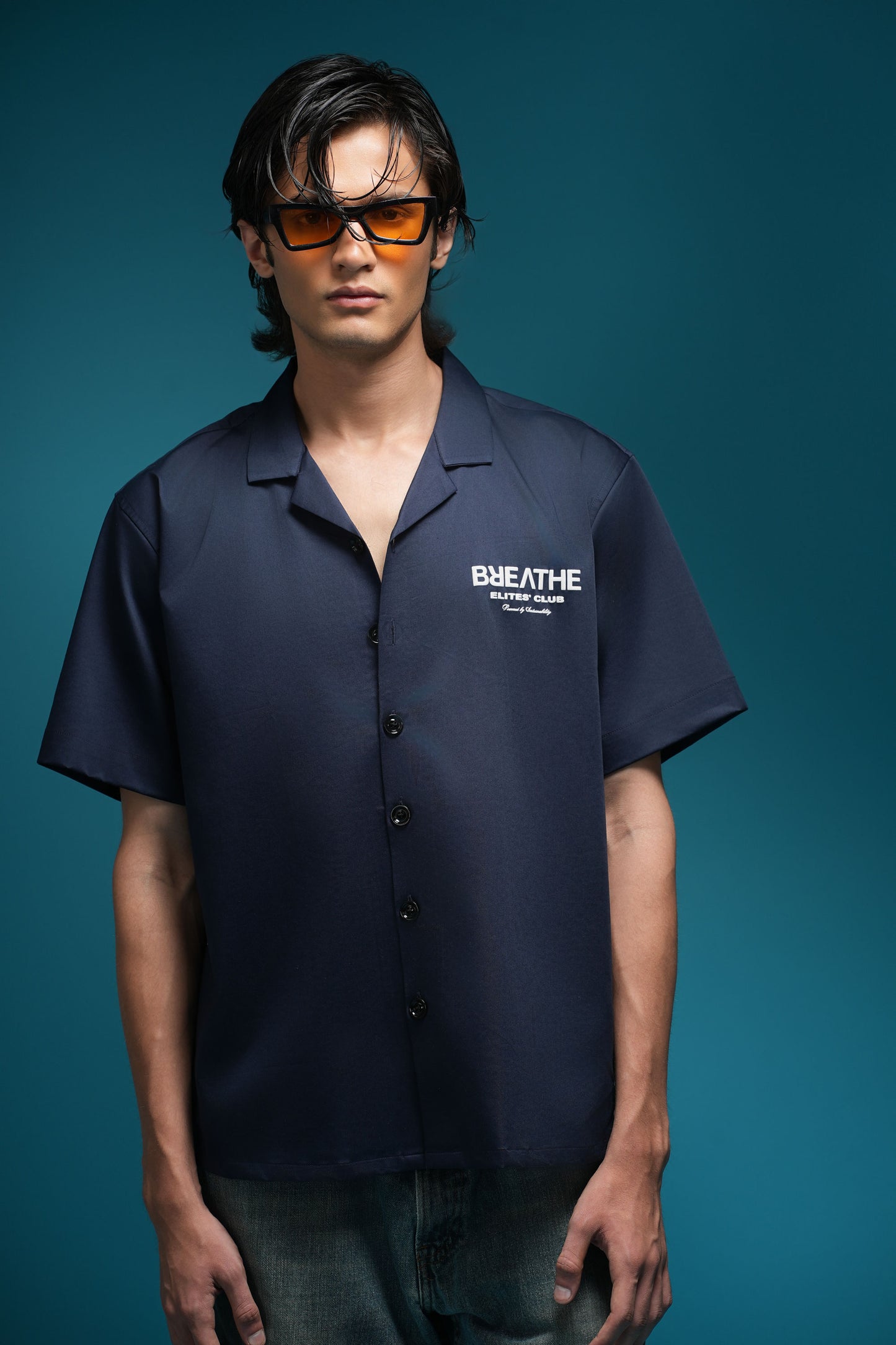 BOWLING SHIRT - NAVY BLUE