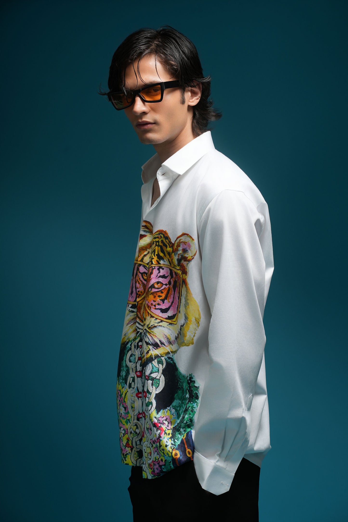 "BOSS OF THE BLOCK : TIGER" WHITE GIZA SHIRT