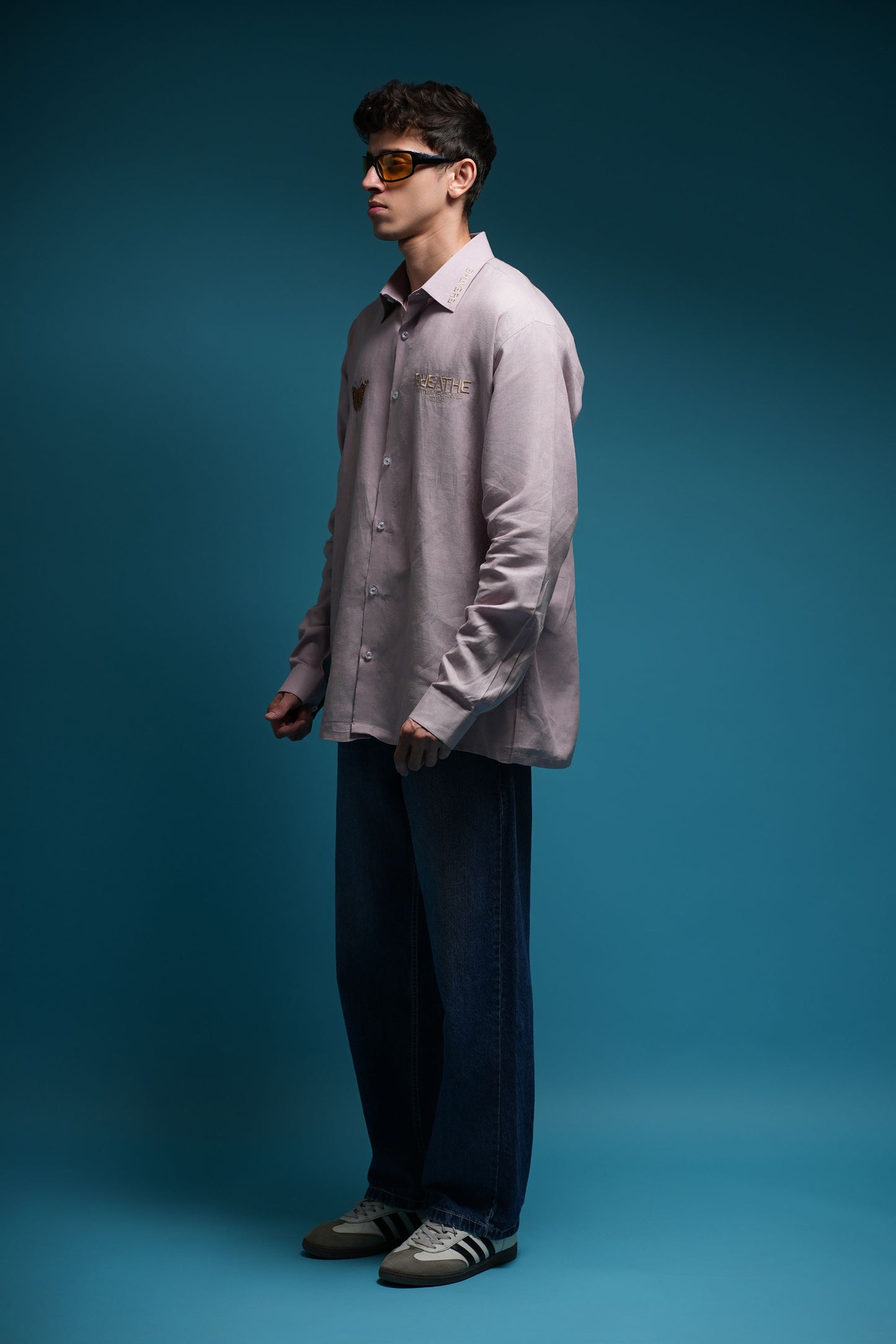 WILDFLOWER GUARDIAN– TIGER’S REST MAUVE LINEN SHIRT