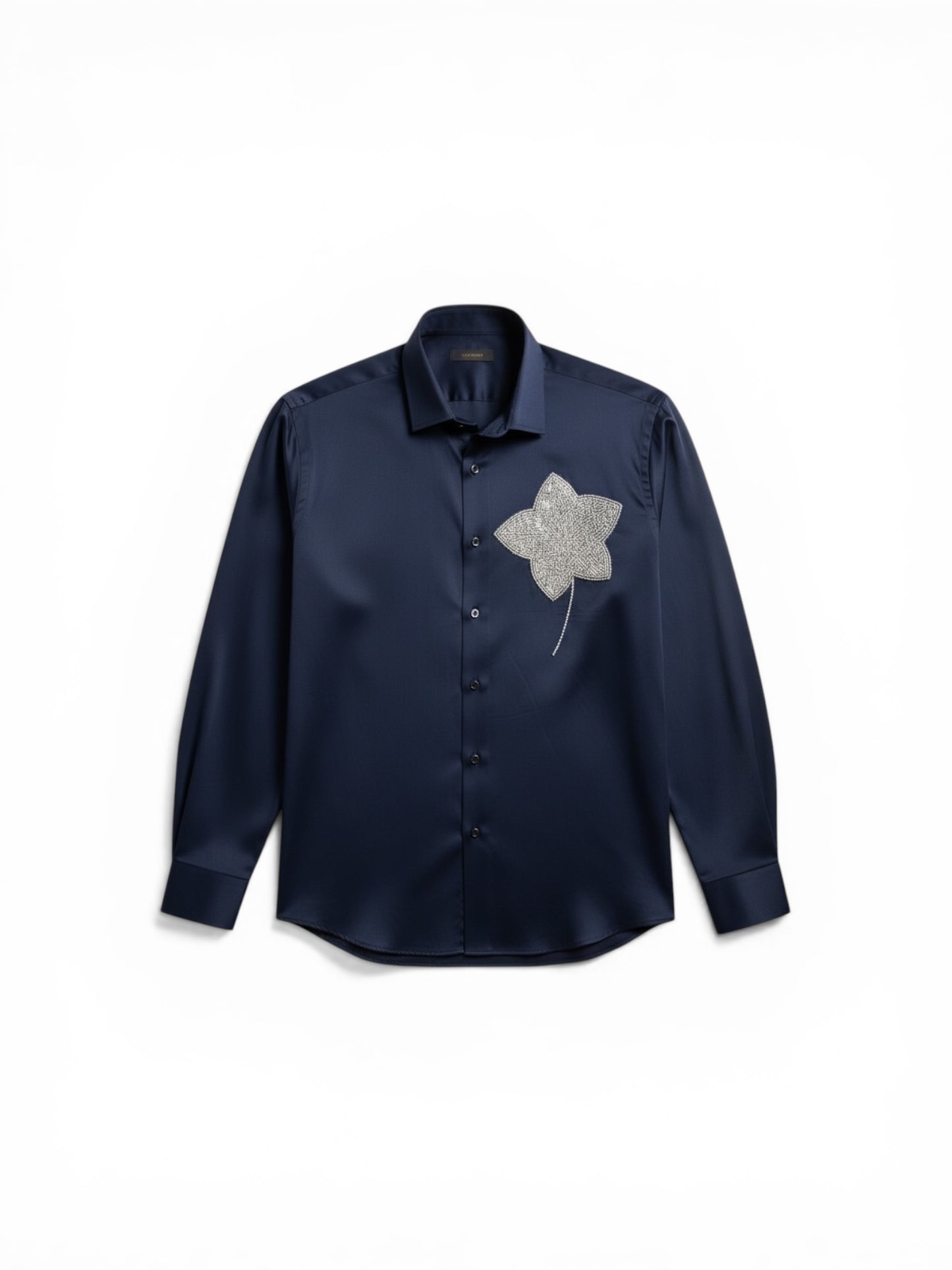 Crystal flower Lavender blue shirt