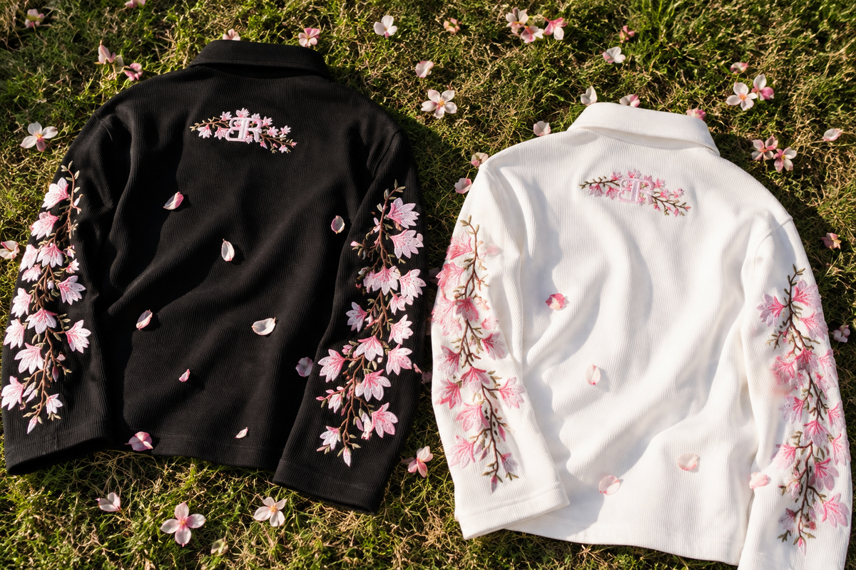 White Blossom Embroidered Polo T-shirt