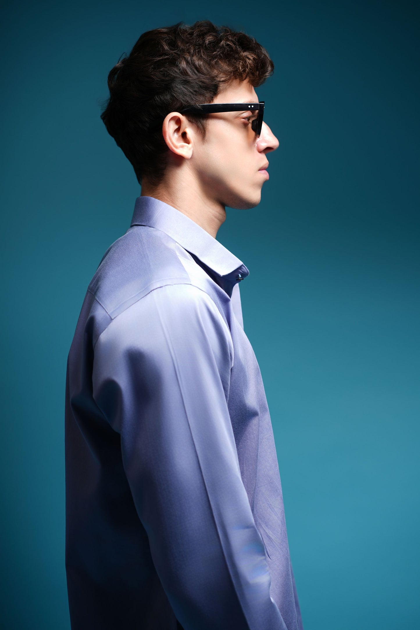 Crystal flower Lavender blue shirt