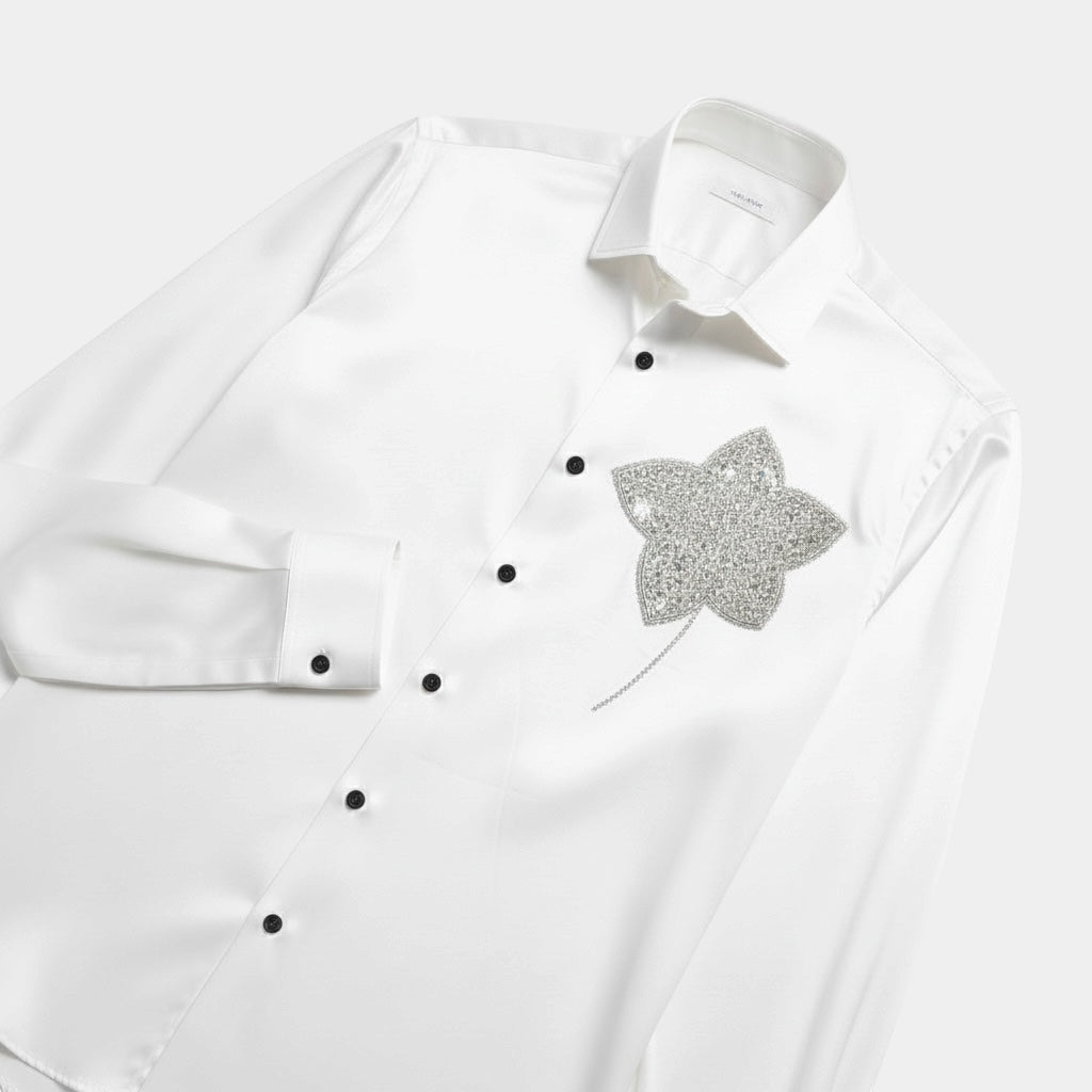 Crystal Flower White Shirt