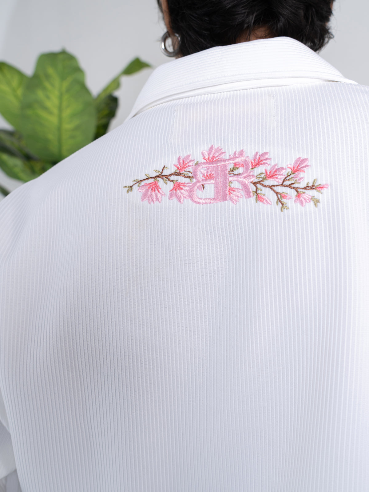 White Blossom Embroidered Polo T-shirt